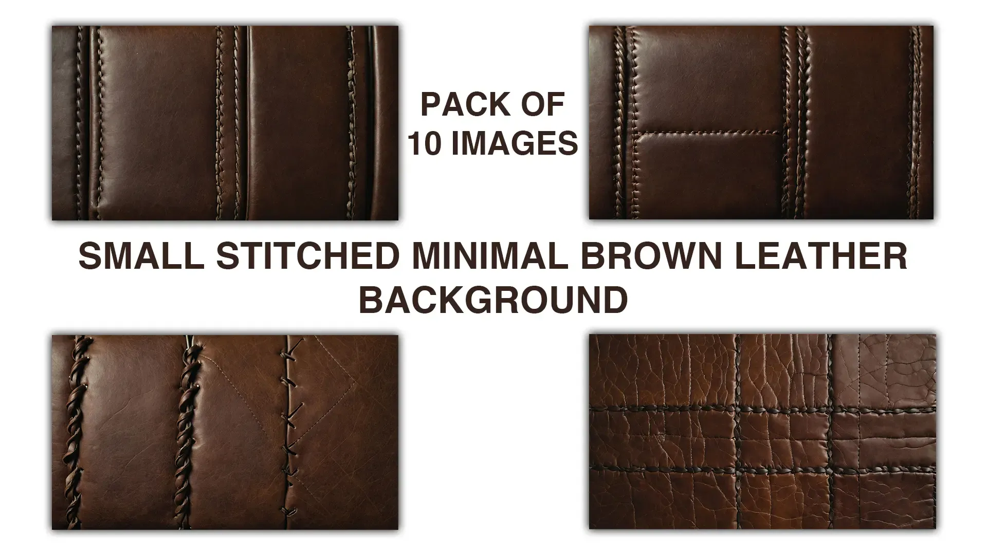 Elegant Stitched Brown Leather Textures Pack for Minimal Designs image